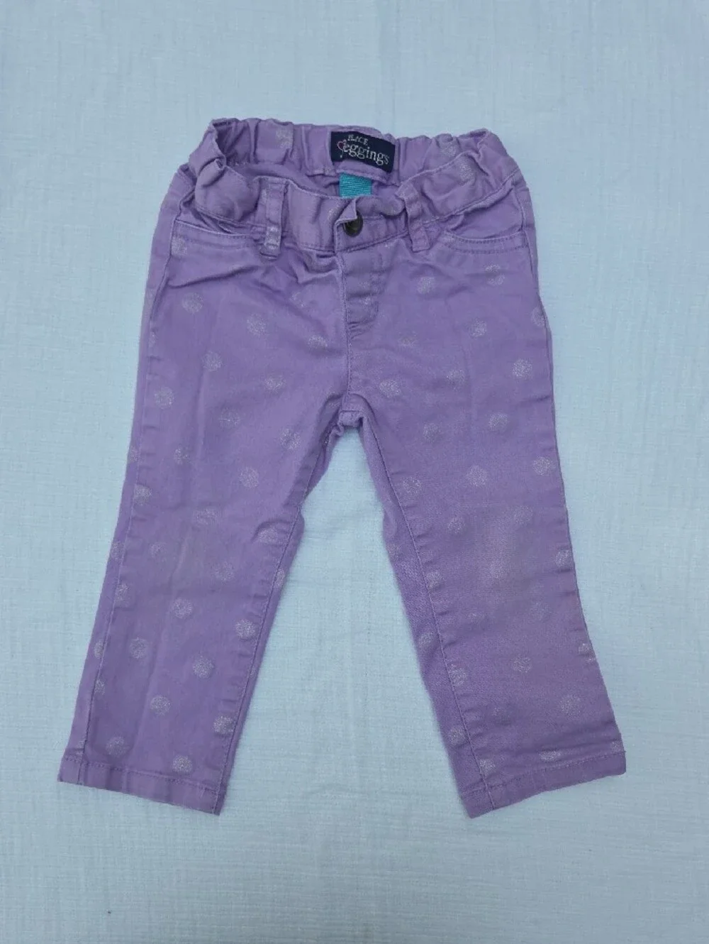 The Children's Place Cream Fuzzy Sweatshirt & Purple Polka Dot Pants Set